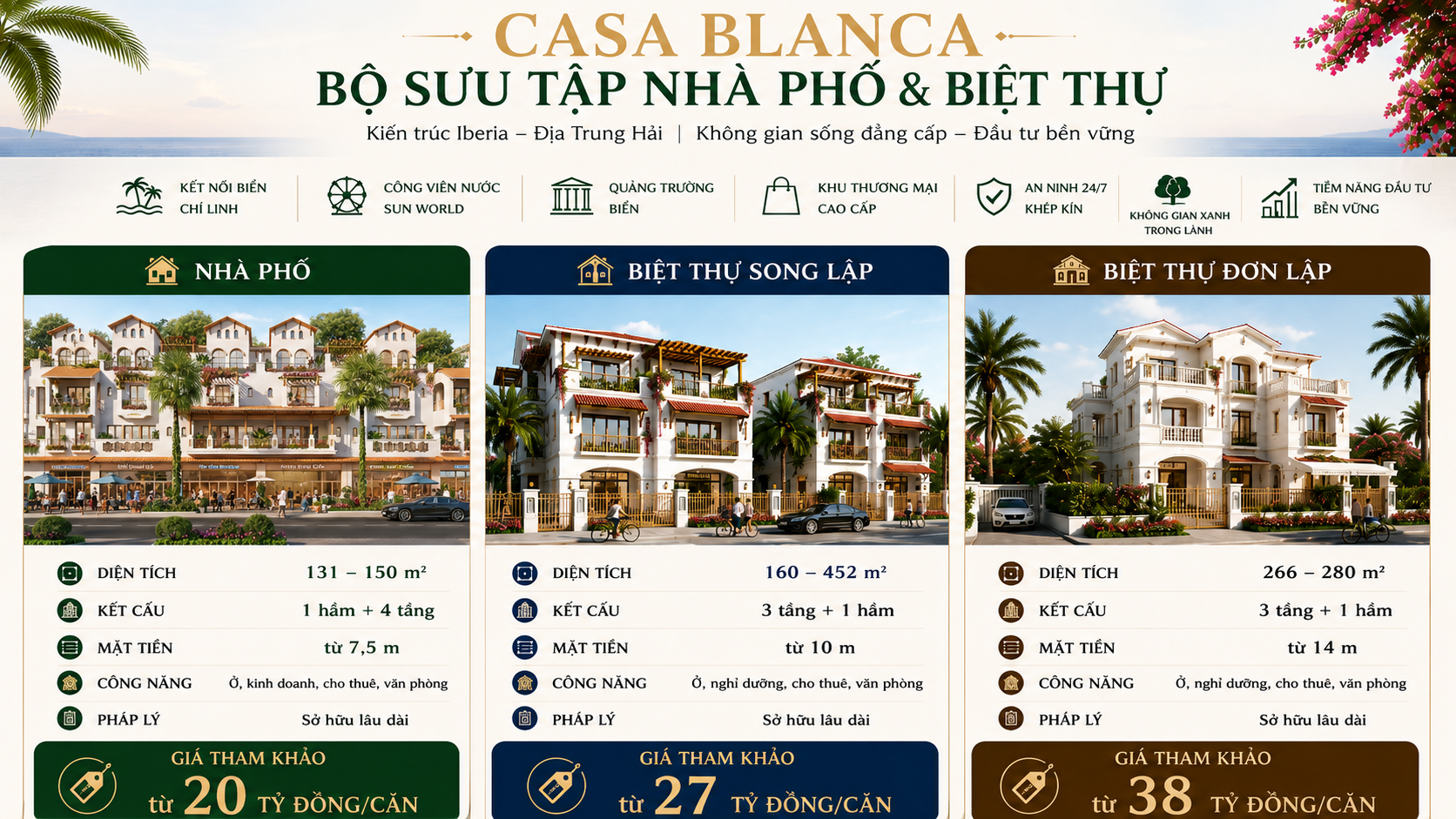 Casa Blanca - nhà phố biệt thự phong cách Địa Trung Hải