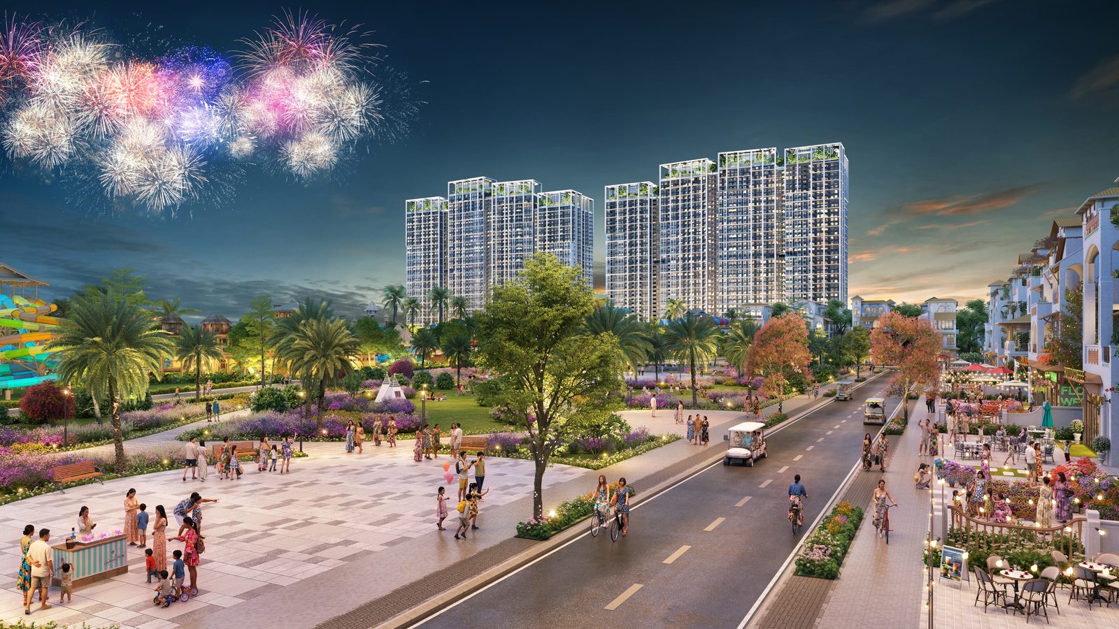 Đại lộ Casa Blanca về đêm pháo hoa