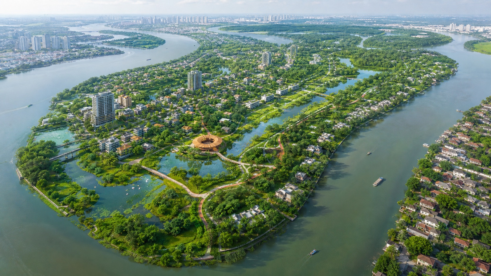 Toàn cảnh quy hoạch bán đảo Thanh Đa nhìn từ trên cao